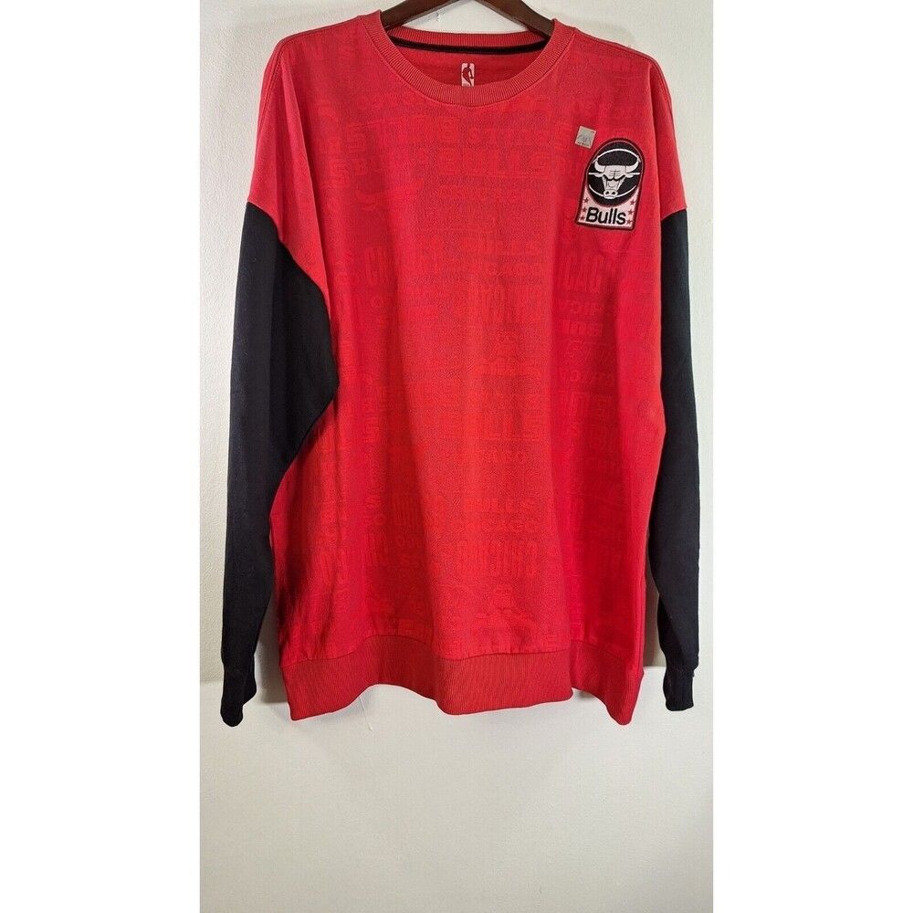 NBA Chicago Bulls Sweatshirt Red Mens XXL Relaxed Fit Fleece Lined NBA Sports